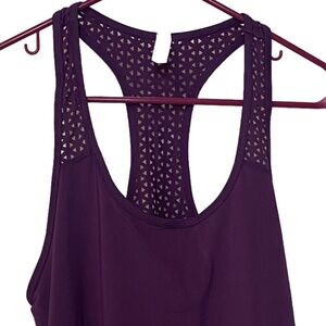 Ideology Perforated Performance Racerback Tank - Purple - M
